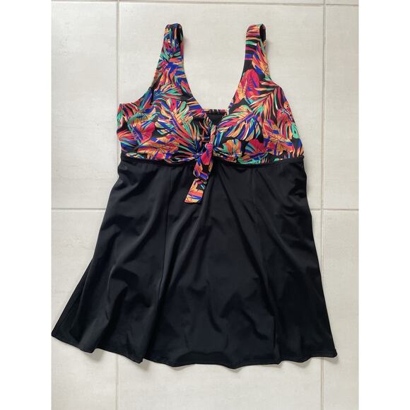 Swimsuits For All Swim One Piece Swimsuit Dress Multicolor Print - Picture 1 of 9